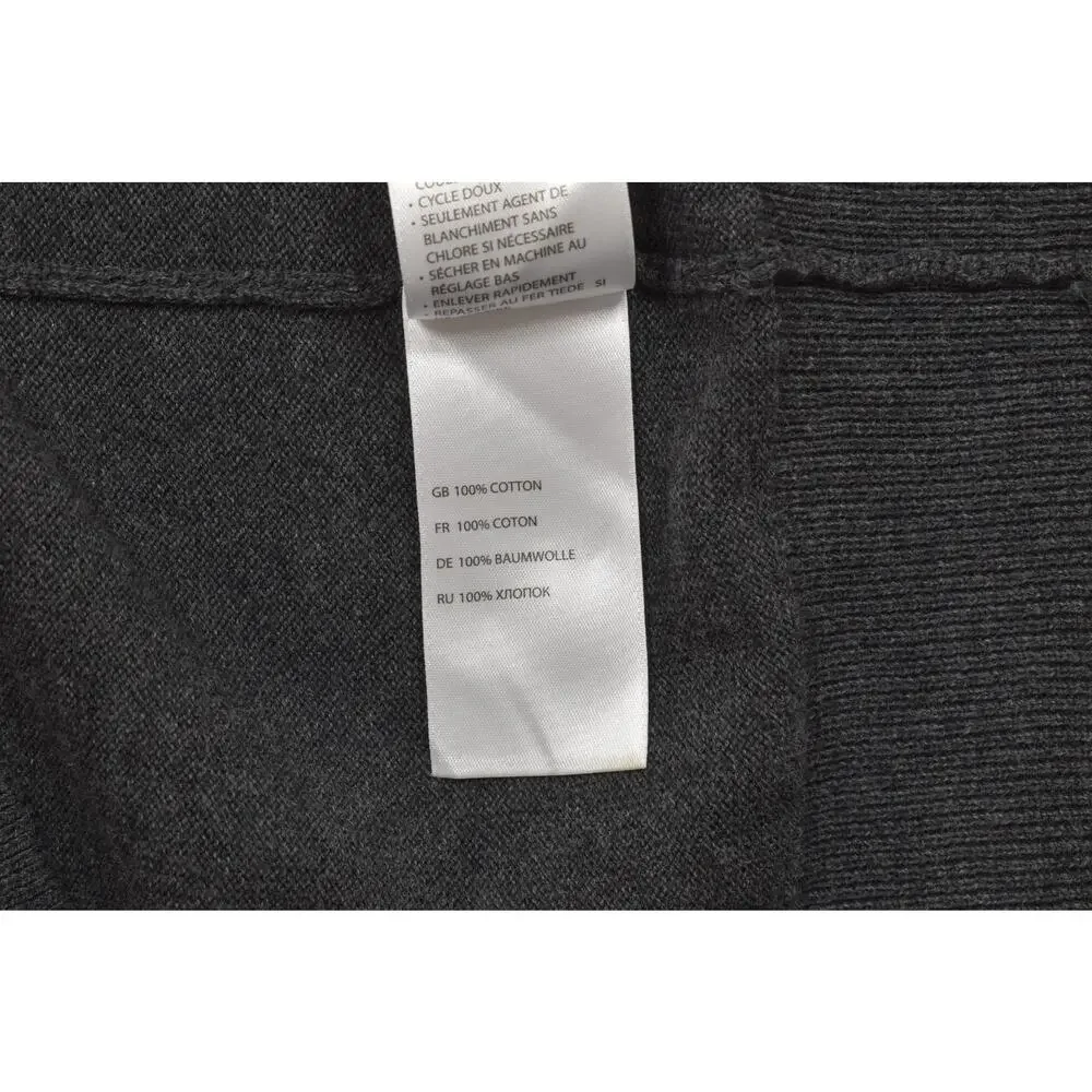 HB Men's 4XL 1/4 Zip Pullover Sweater Charcoal Gray 100% Cotton Mock Neck